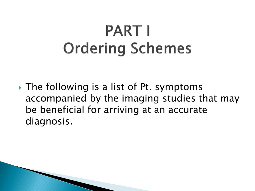 the following is a list of pt symptoms