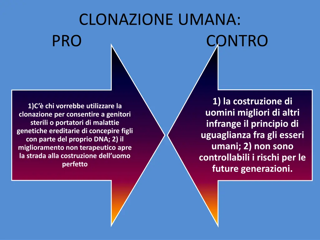 clonazione umana pro contro