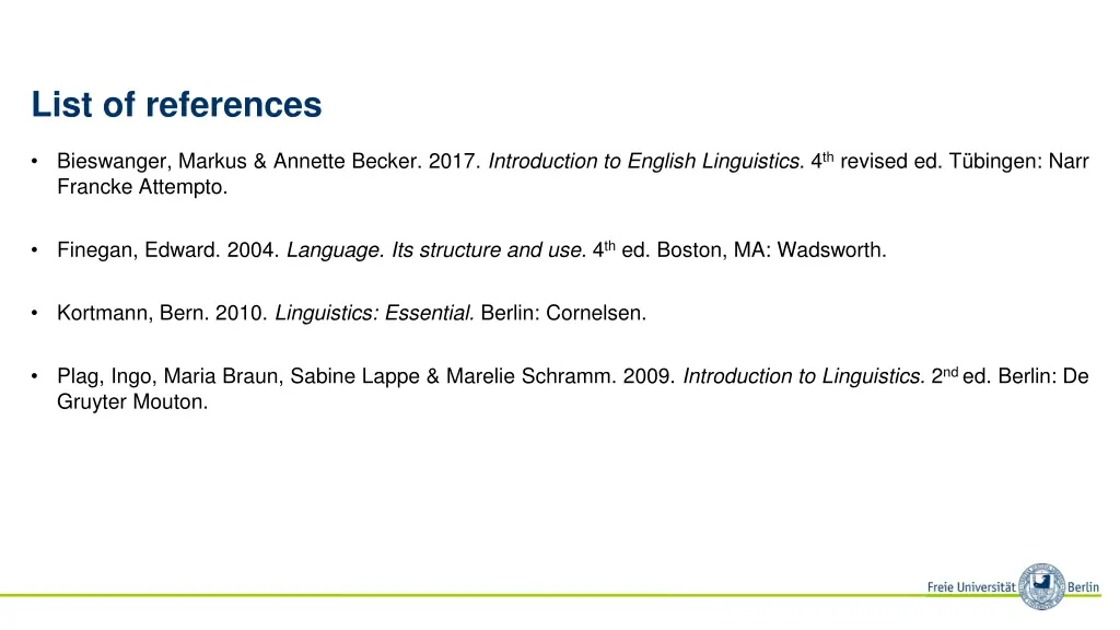 list of references