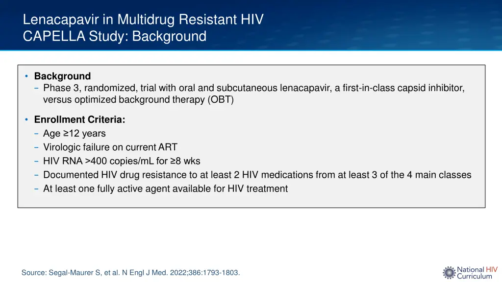 lenacapavir in multidrug resistant hiv capella