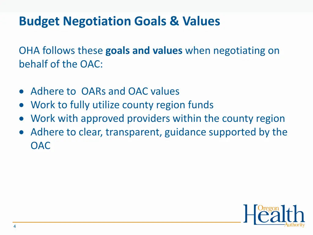 budget negotiation goals values