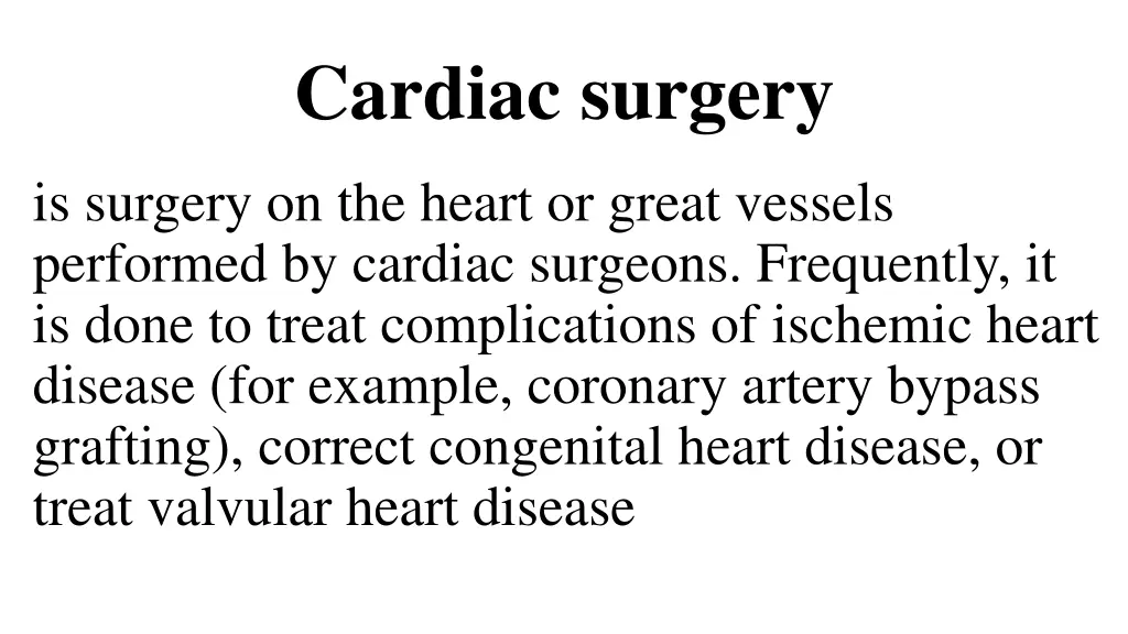 cardiac surgery