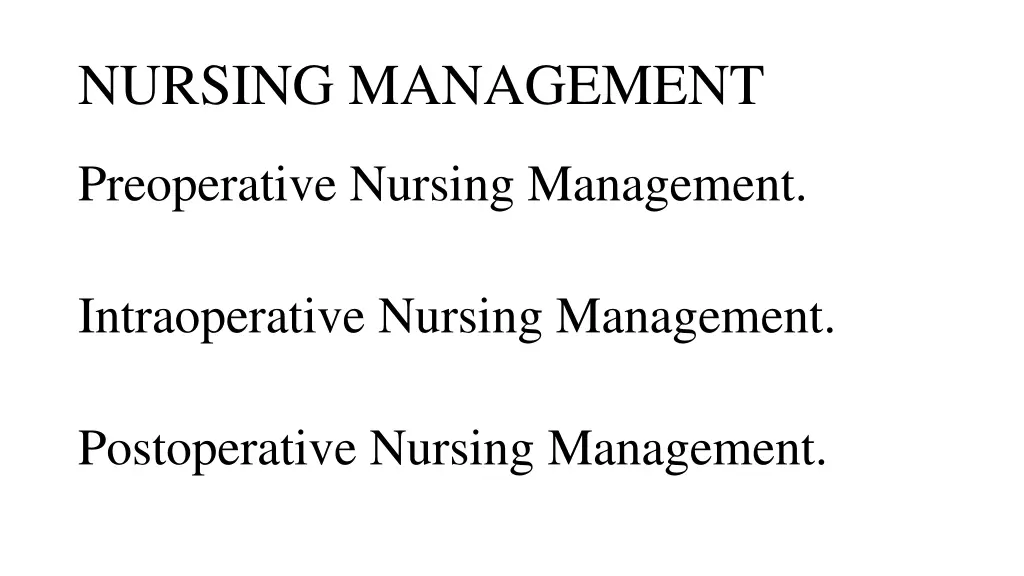 nursing management