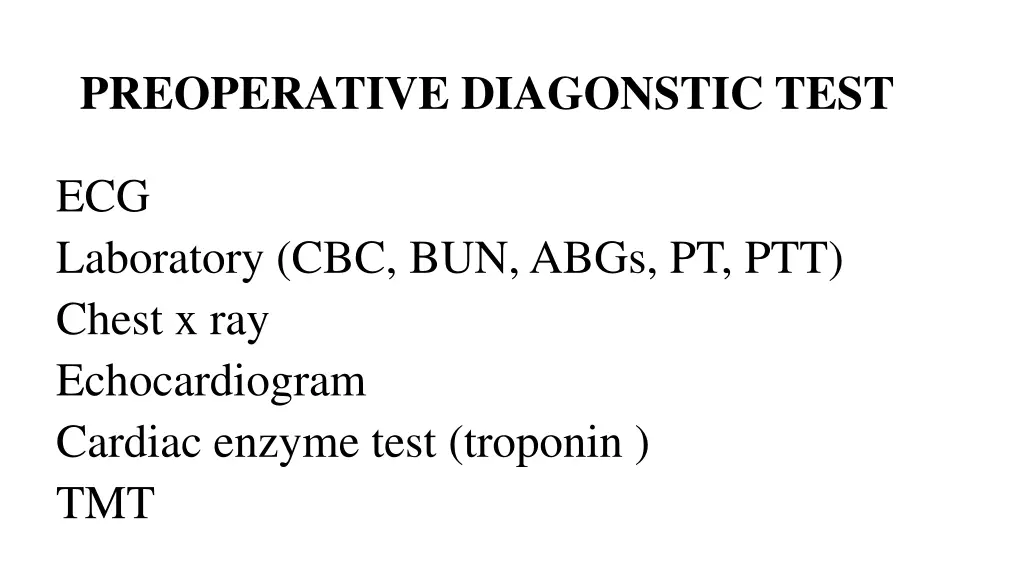 preoperative diagonstic test