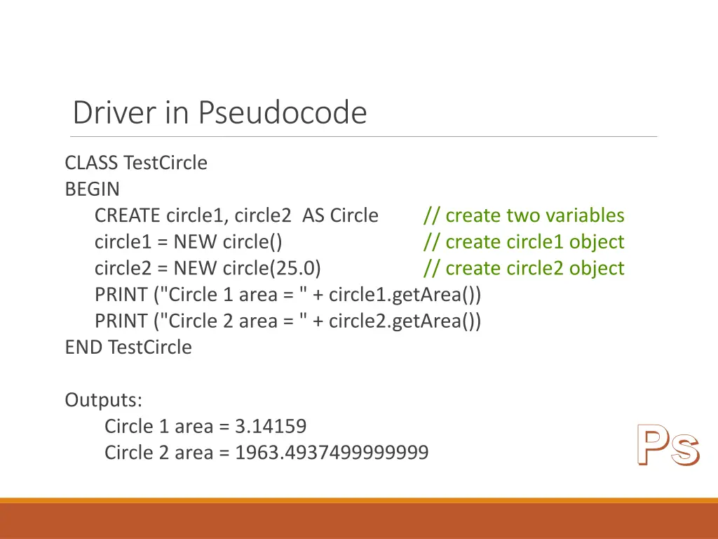 driver in pseudocode
