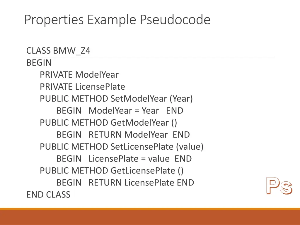 properties example pseudocode