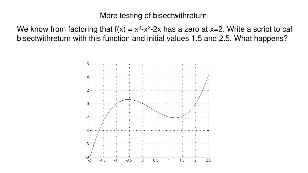 more testing of bisectwithreturn 1