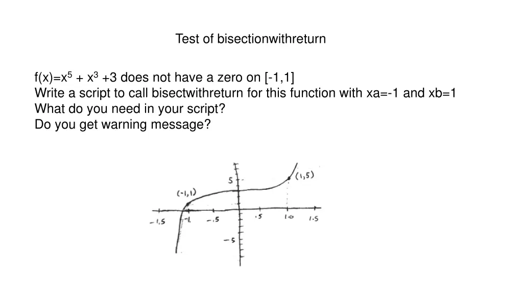test of bisectionwithreturn