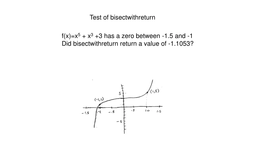 test of bisectwithreturn