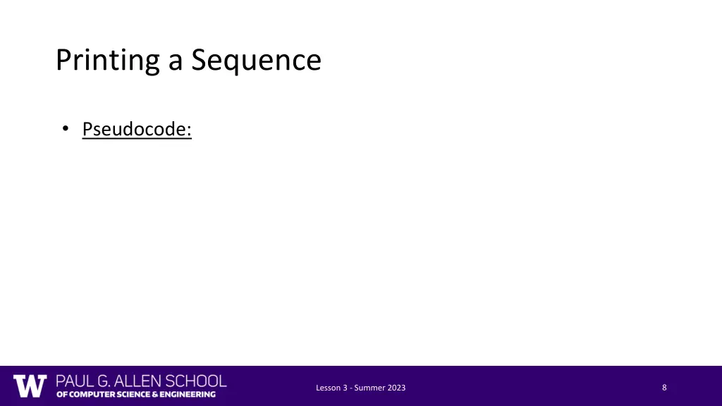 printing a sequence 1