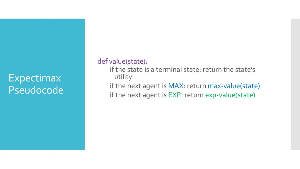 def value state if the state is a terminal state