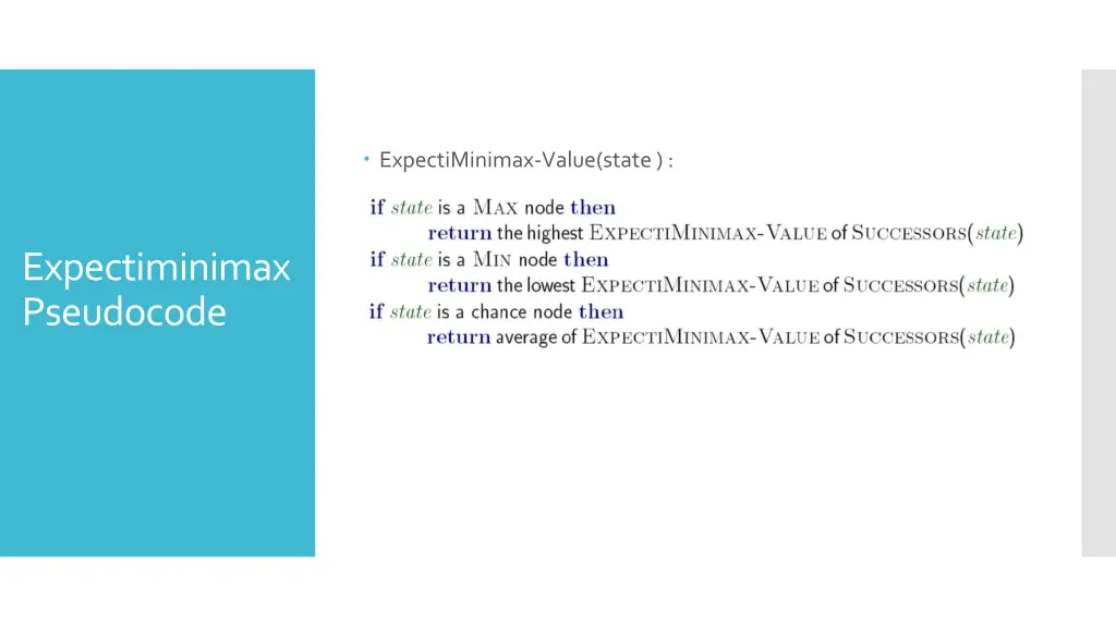 expectiminimax value state