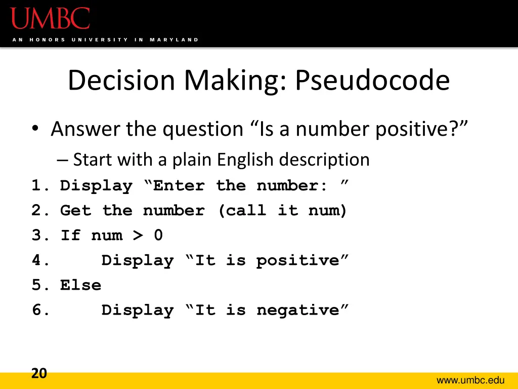 decision making pseudocode