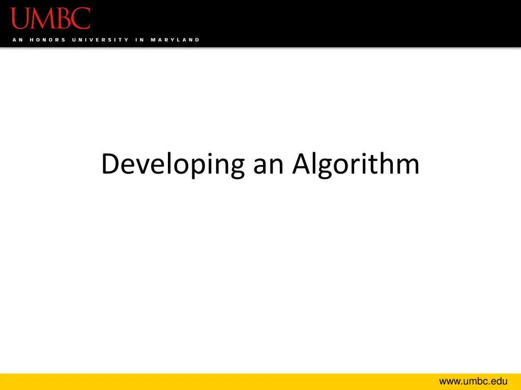 developing an algorithm