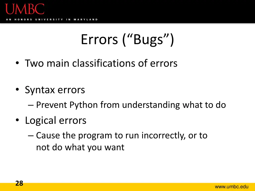 errors bugs