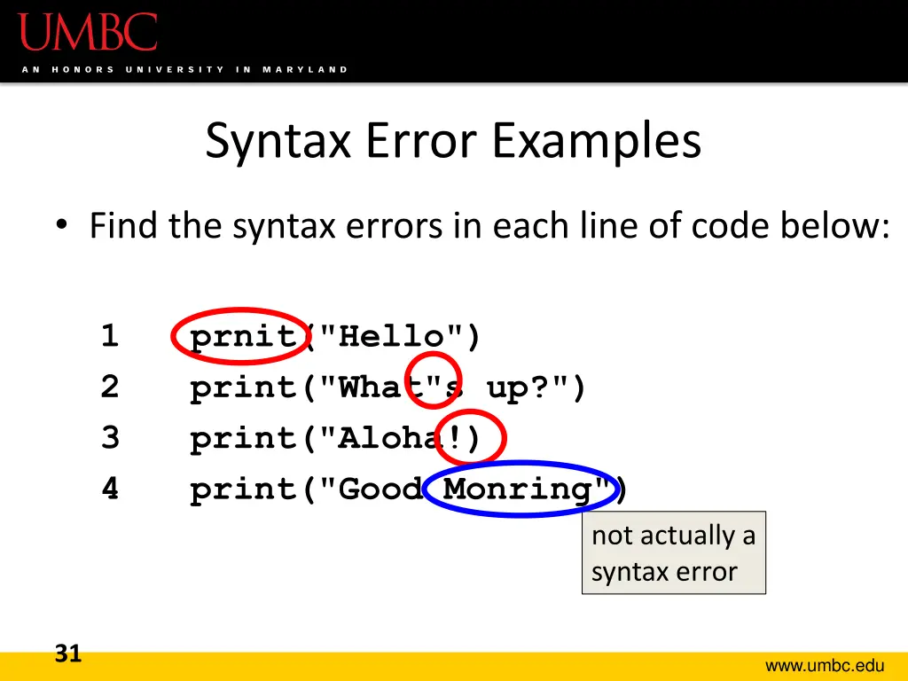 syntax error examples 1