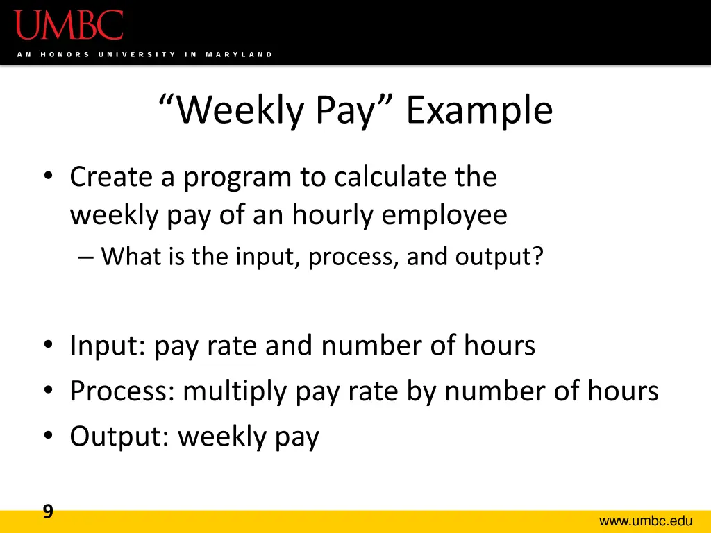 weekly pay example
