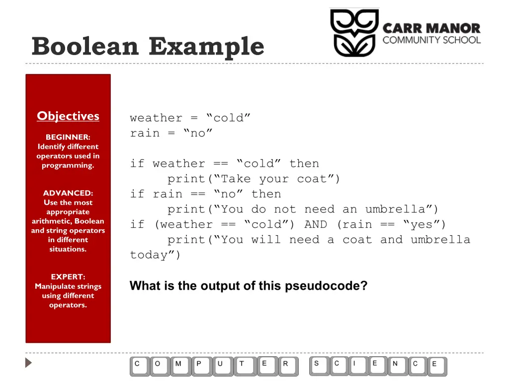 boolean example