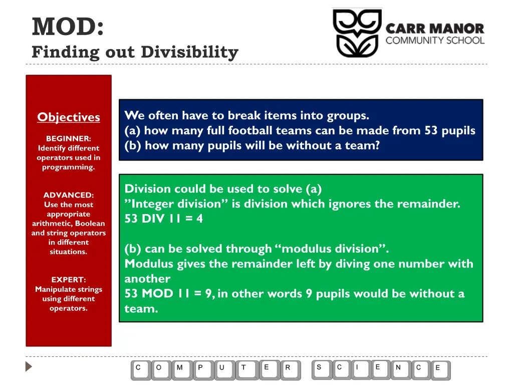 mod finding out divisibility