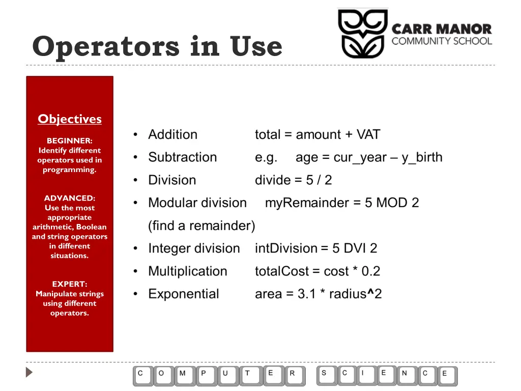 operators in use 2