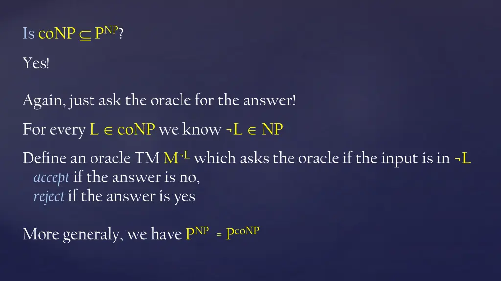 is conp p np
