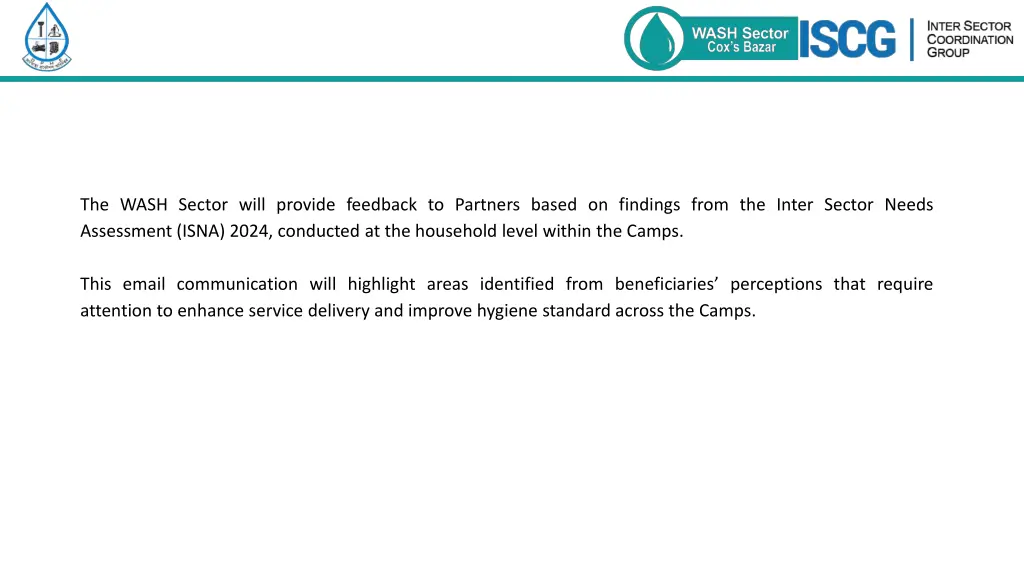 the wash sector will provide feedback to partners