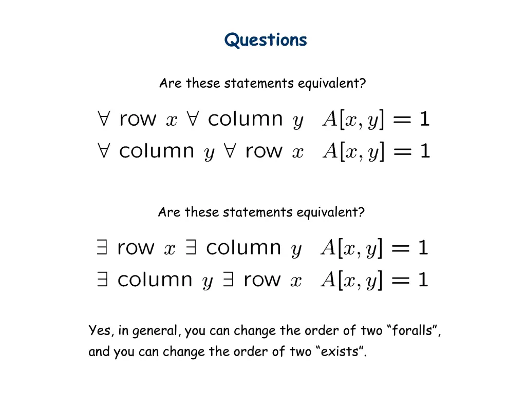 questions