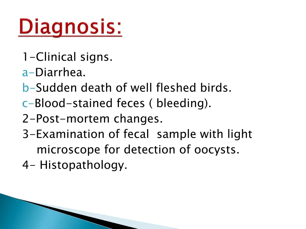 1 clinical signs a diarrhea b sudden death