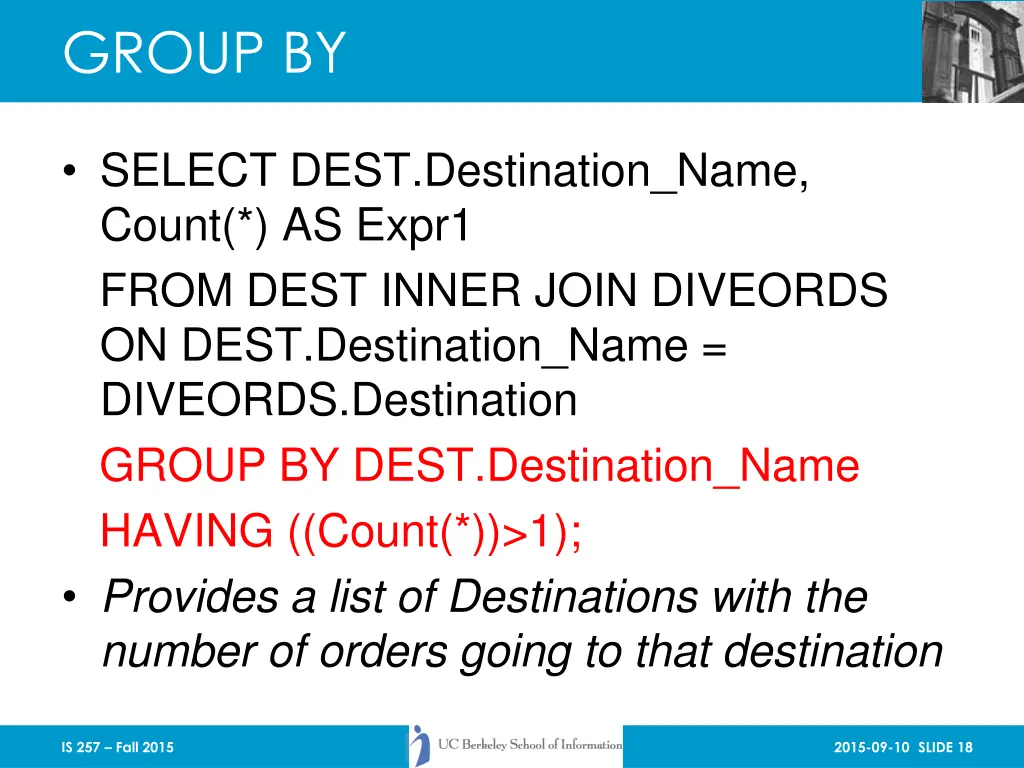 group by