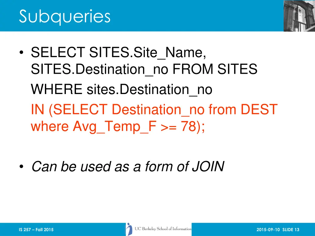subqueries