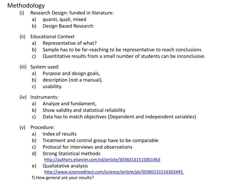 methodology i