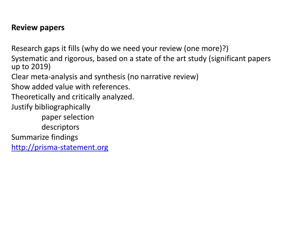 review papers