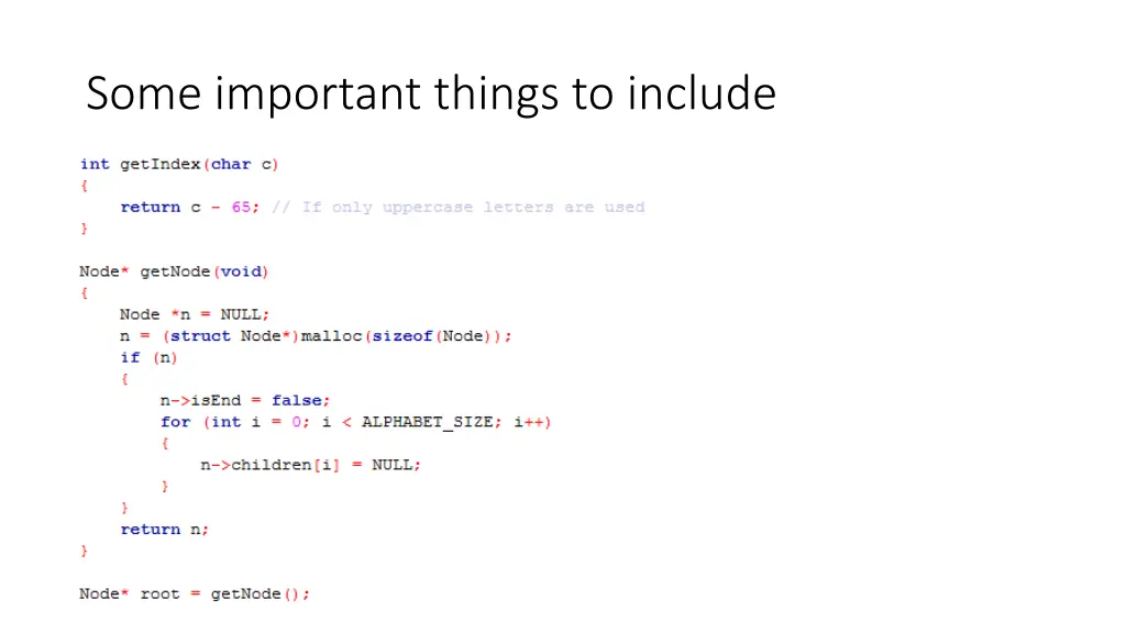 some important things to include