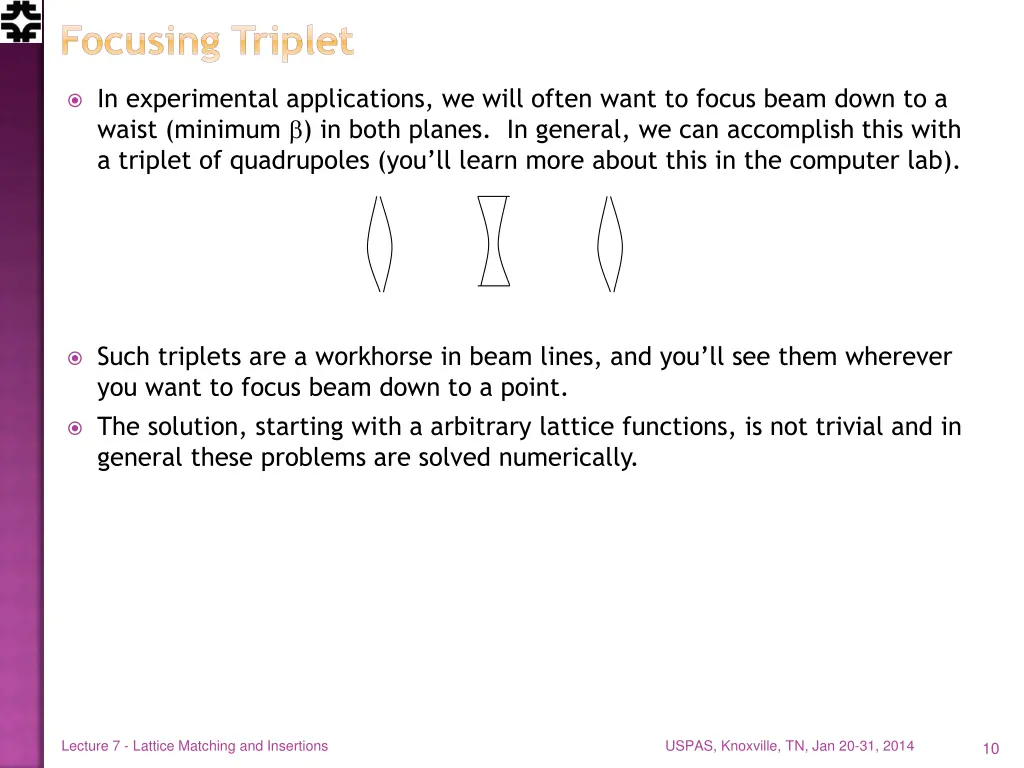 focusing triplet
