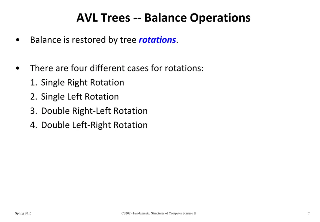 avl trees balance operations
