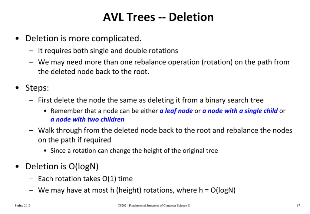 avl trees deletion