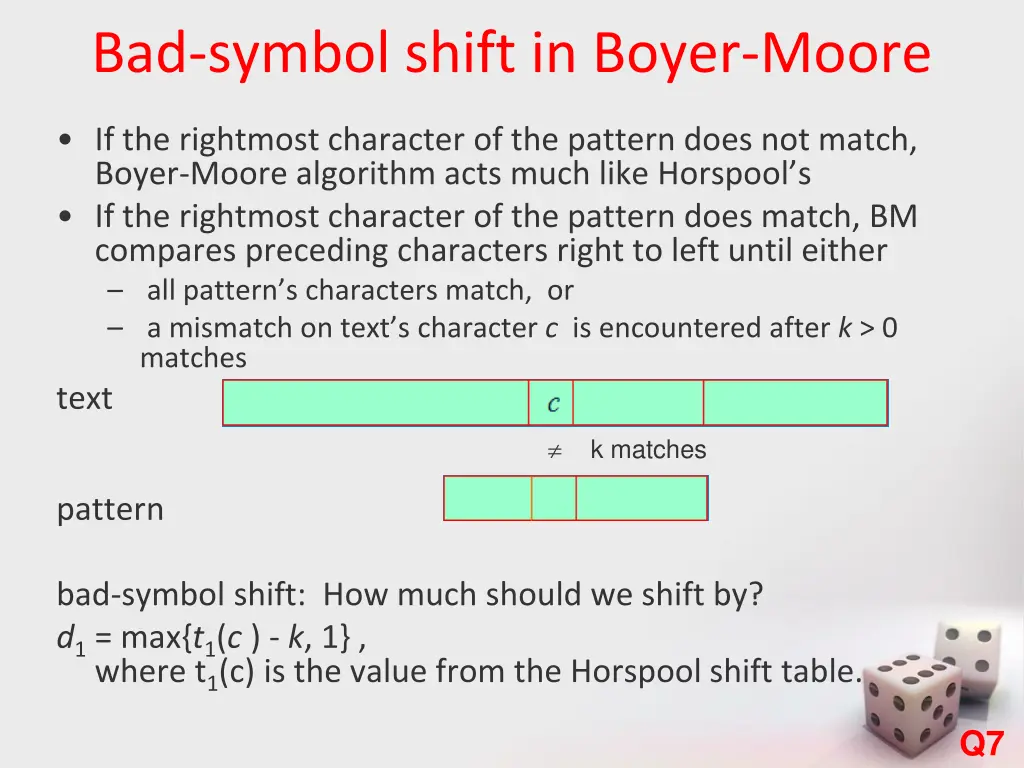 bad symbol shift in boyer moore