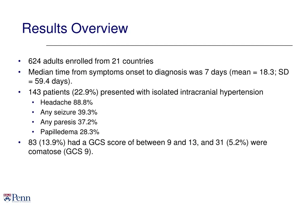 results overview