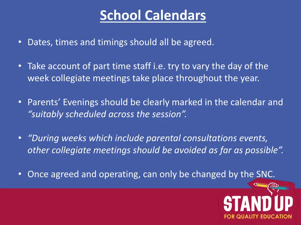 school calendars