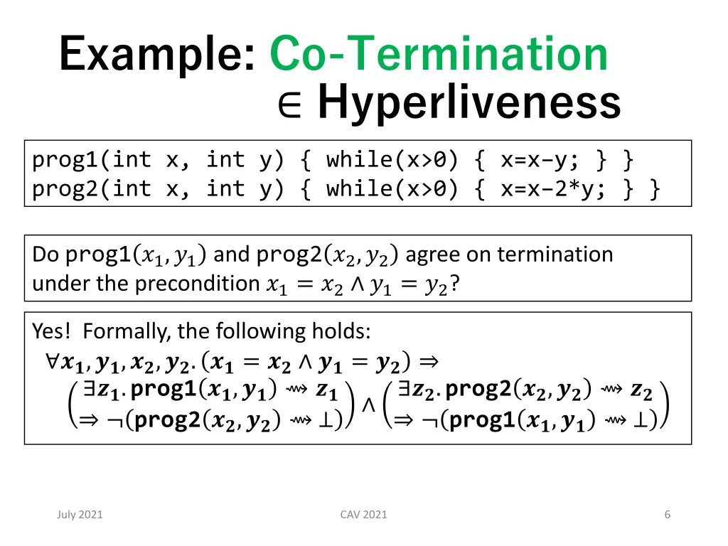 example co termination hyperliveness