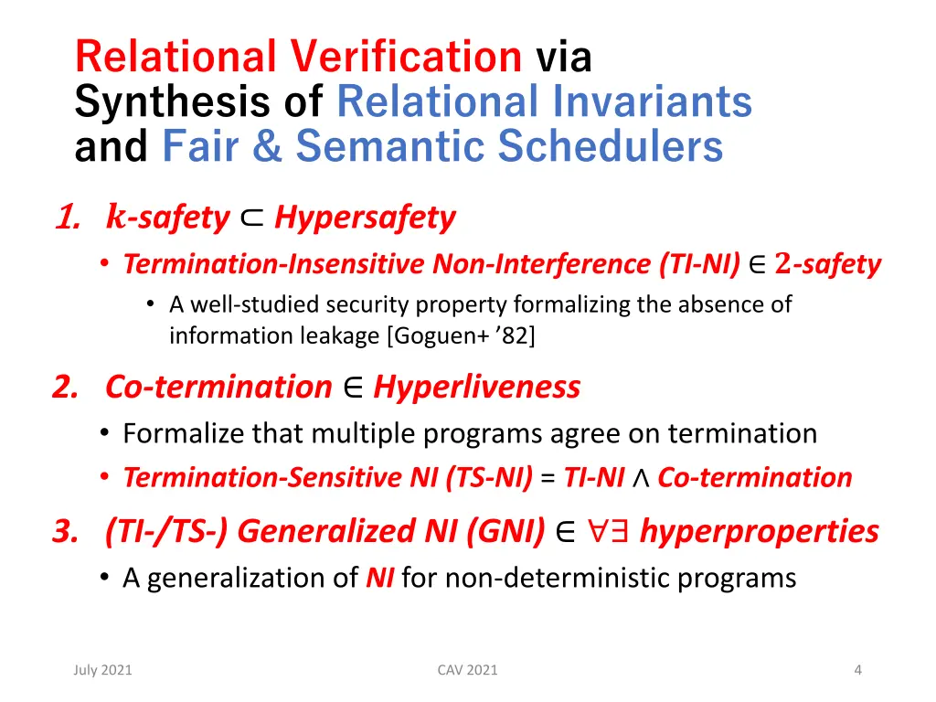 relational verification via synthesis
