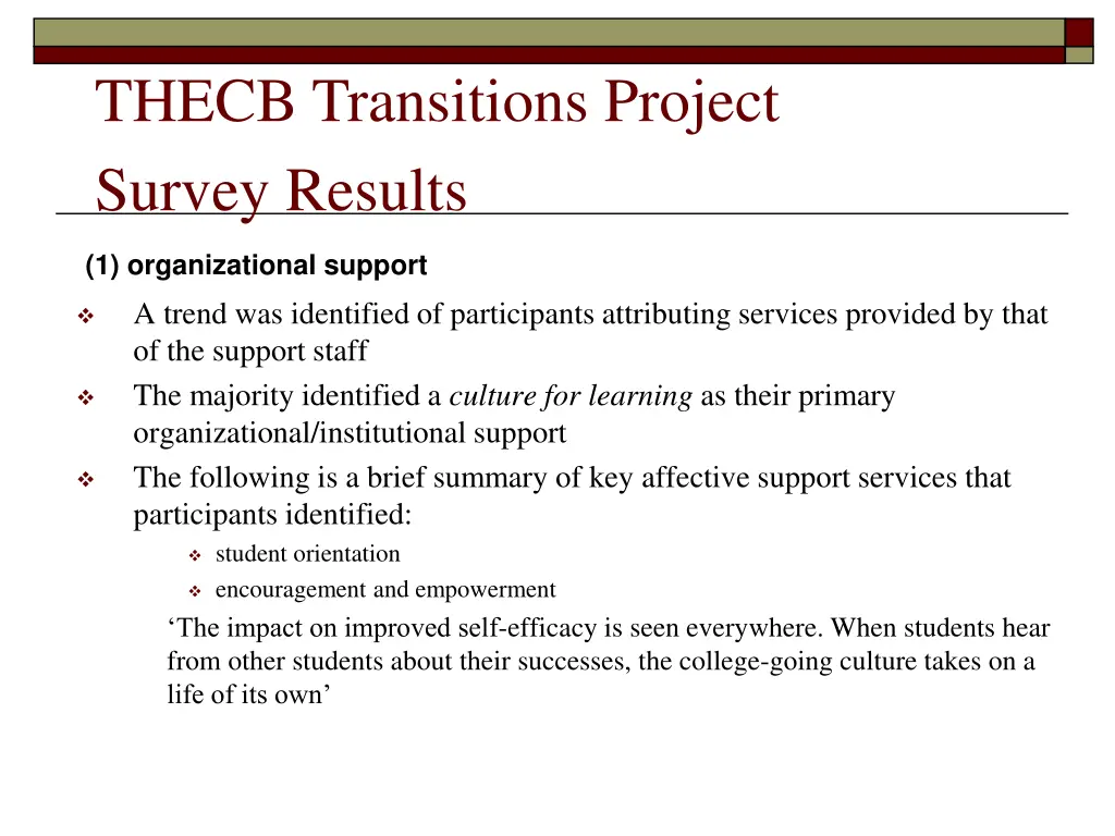thecb transitions project survey results 1