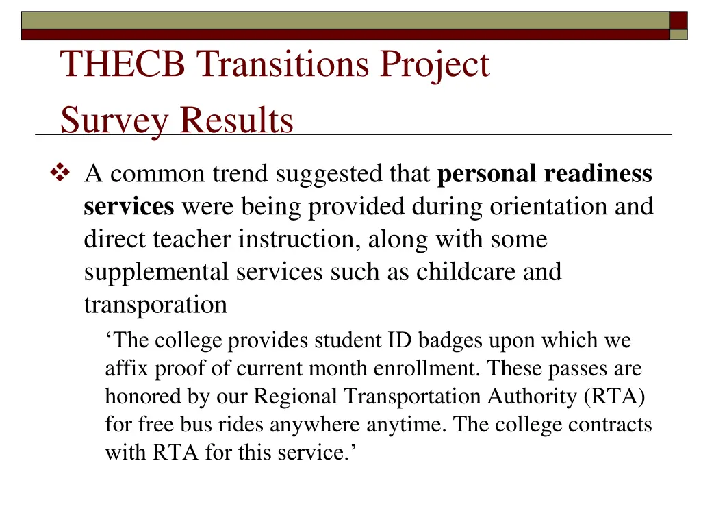 thecb transitions project survey results 4
