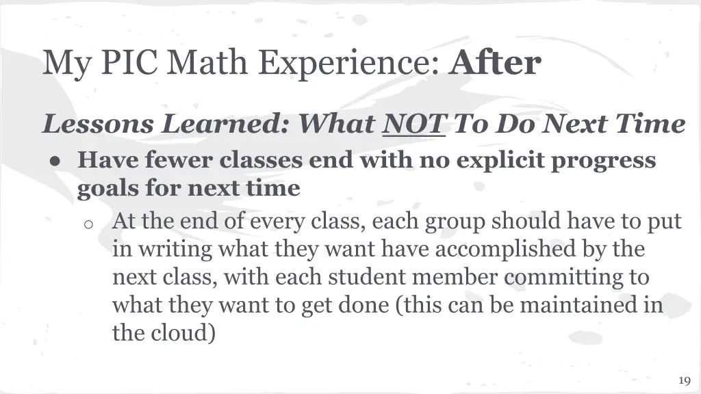 my pic math experience after 2