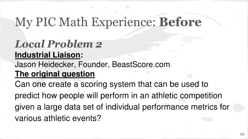 my pic math experience before 6