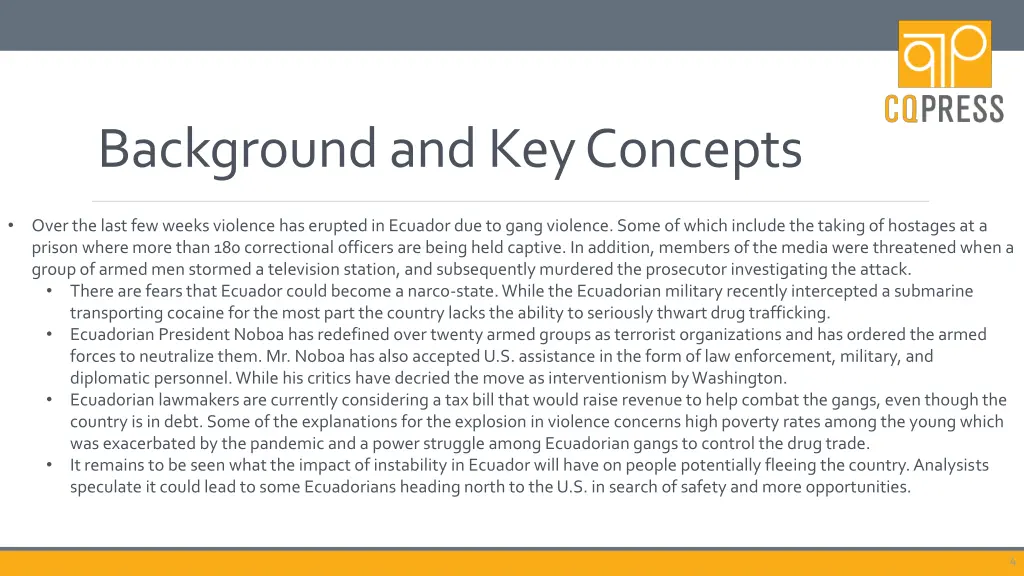 background and key concepts