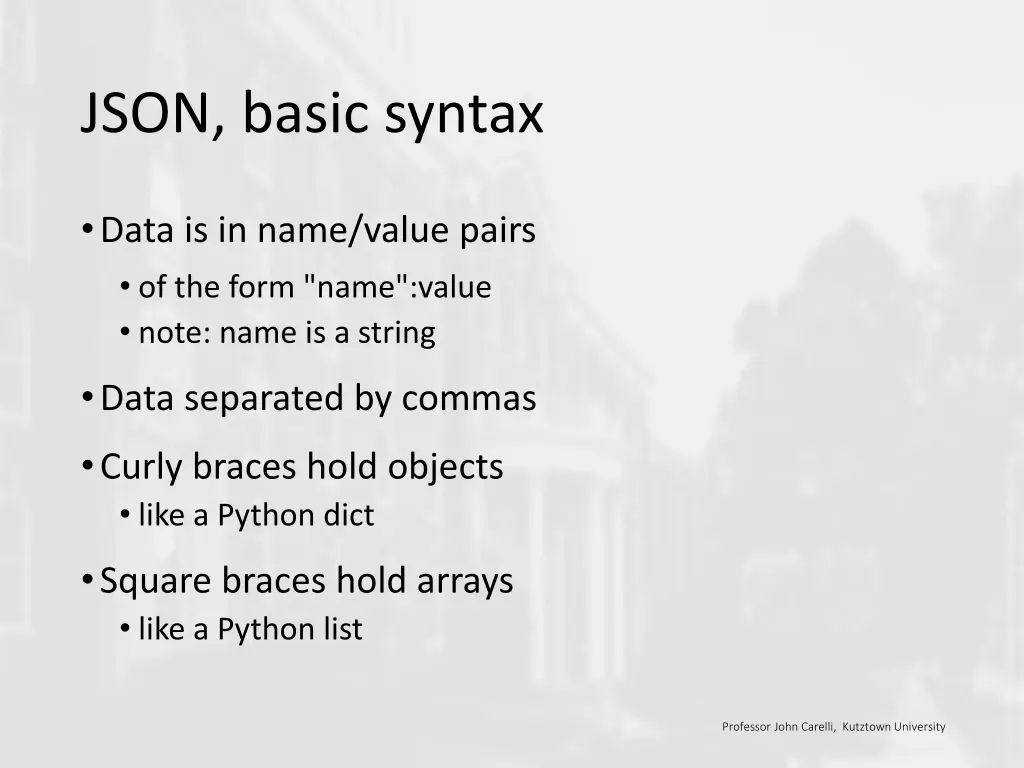 json basic syntax