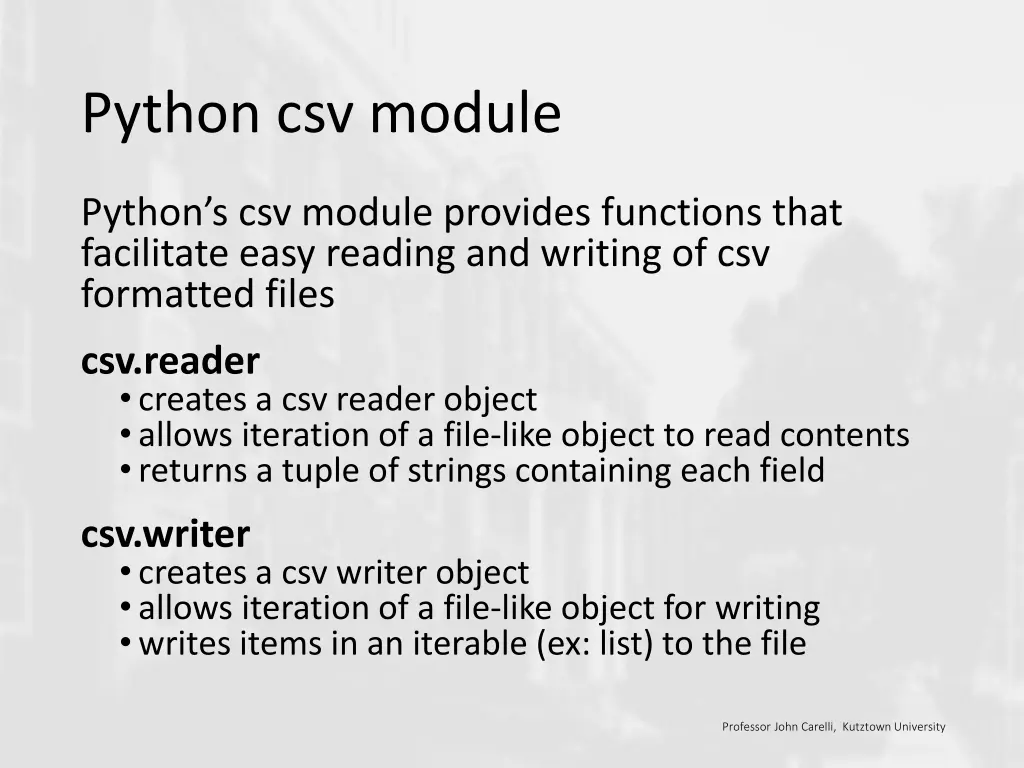 python csv module