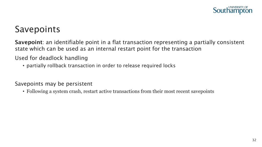 savepoints 1