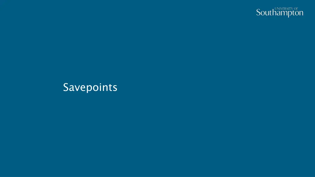 savepoints